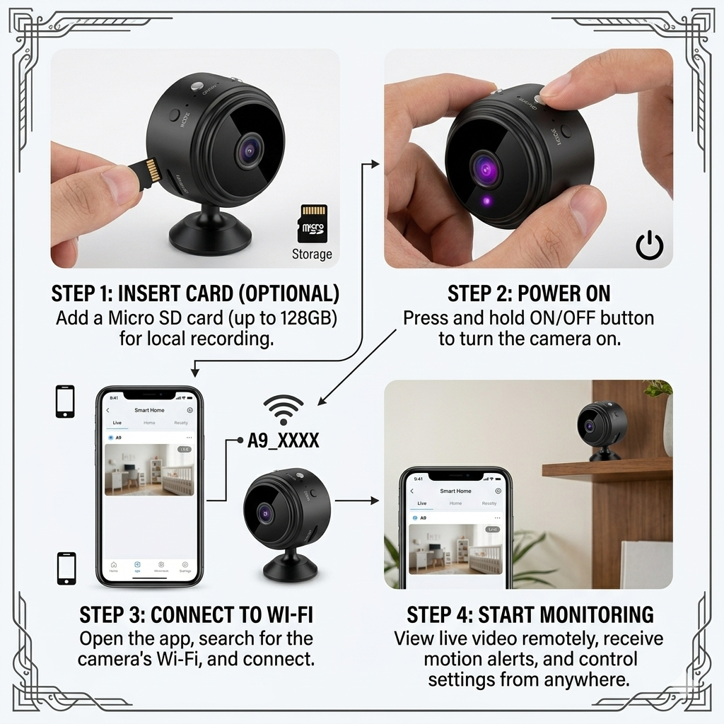 Mini WiFi Wireless Security Camera - 1080P HD Hidden Monitor 3 Mini WiFi Wireless Security Camera - 1080P HD Hidden Monitor - Image 3