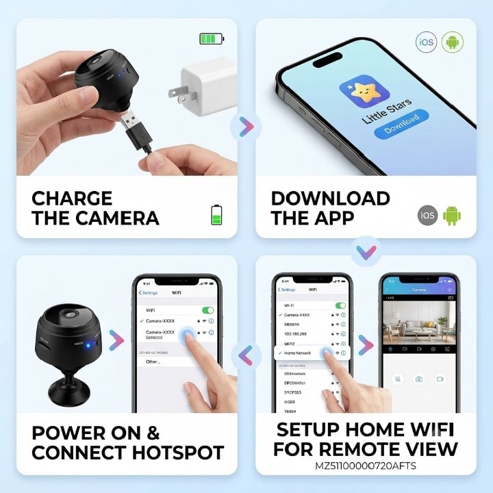 Mini WiFi Wireless Security Camera - 1080P HD Hidden Monitor 3 Mini WiFi Wireless Security Camera - 1080P HD Hidden Monitor - Image 3
