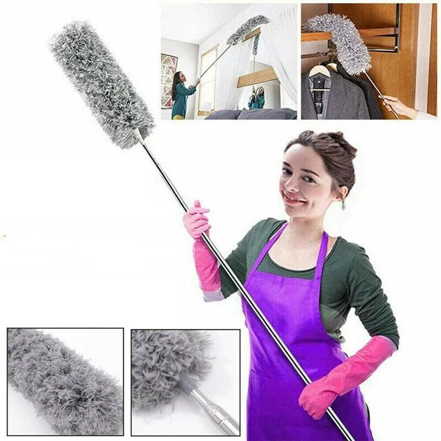 Ceiling Fan Duster with Extension Pole — Premium Microfiber Home Cleaning Tool 1 ceiling fan duster with extension pole